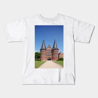 Holsten Gate, Luebeck, Schleswig-Holstein, Germany, Europe Kids T-Shirt